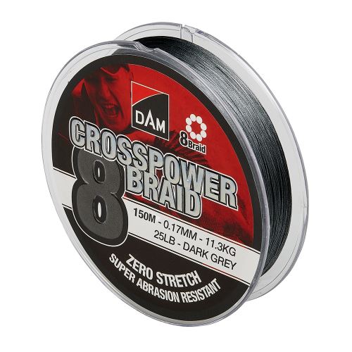 DAM Šňůra Crosspower 8-Braid Dark Grey 150m