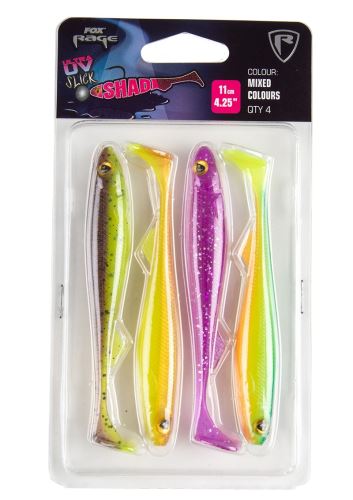 FOX Rage Gumová nástraha Slick Shad 9cm Mixed UV Colour Pack 5ks