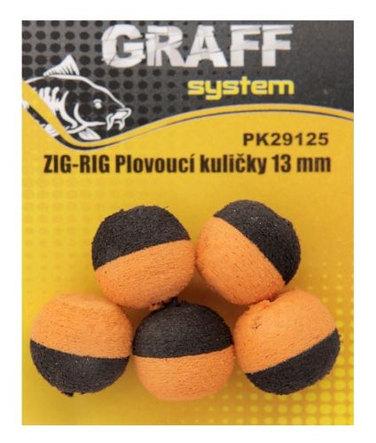 Graff Zig-Rig Plovoucí kuličky 13mm Černá/Oranžová