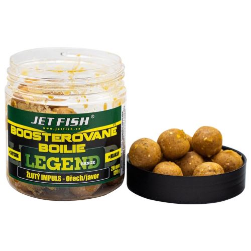 Jet Fish Boosterované boilie Legend Žlutý impuls + Ořech/Javor 250ml 20mm