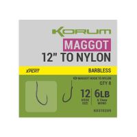 KORUM Návazec Maggot Hook To Nylon Barbed (1)