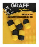 Graff Zig-Rig Plovoucí váleček 7x13mm Žlutá/Černá 5ks