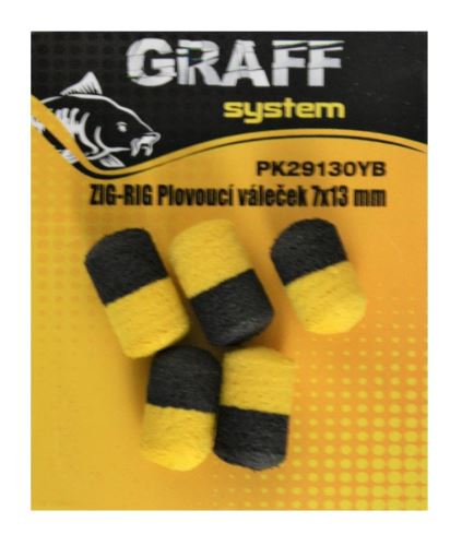 Graff Zig-Rig Plovoucí váleček 7x13mm Žlutá/Černá 5ks