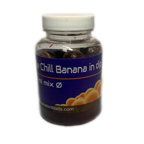 Mastodont Baits Boilies in dip Chill Banana 150ml mix Ø