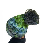 R-SPEKT Dětský kulich Maxi PomPom Beanie Šedozelený (1)
