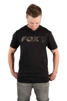 FOX Tričko Black/Camo Print T-Shirt XXXL