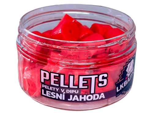 LK Baits Pelety v dipu Lesní Jahoda 60g 12mm