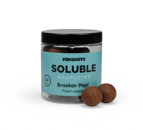 Mikbaits Rozpustné boilies Broskev Pepř 250ml