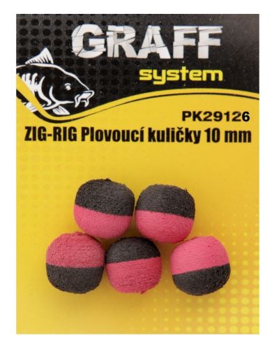 Graff Zig-Rig Plovoucí kuličky 10mm Černá/Červená