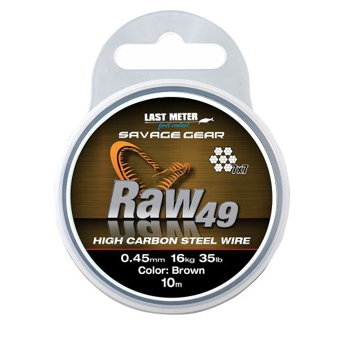 Savage Gear Lanko Raw49 0,45mm 16kg 35lb 10m Uncoated Brown