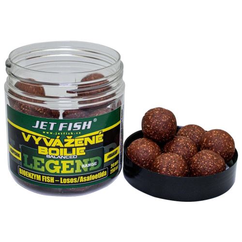 Jet Fish Vyvážené boilie Legend Bioenzim Fish + Losos/Asafoetida 250ml 20mm