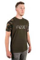 FOX Tričko Raglan Khaki/Camo Sleeve T-Shirt XL