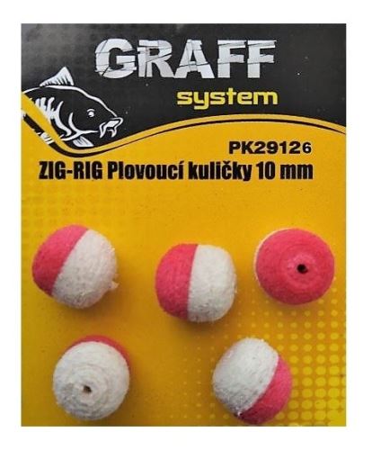 Graff Zig-Rig Plovoucí kuličky 10mm Bílá/Červená