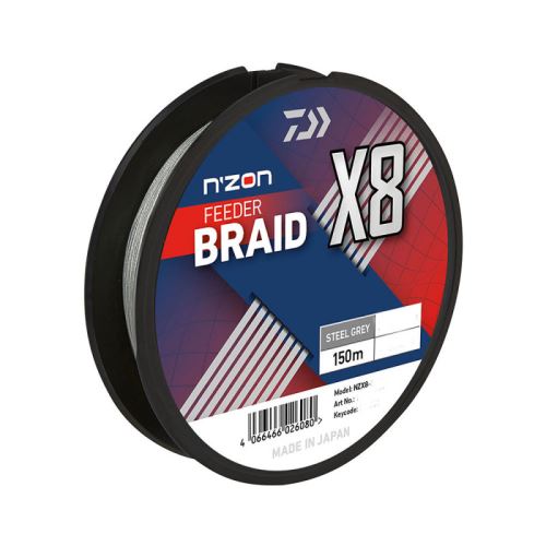 Daiwa Šňůra N'ZON X8 Braid Steel Grey 150m