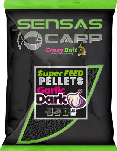 Sensas Pelety Super Feed Garlic Dark 650g