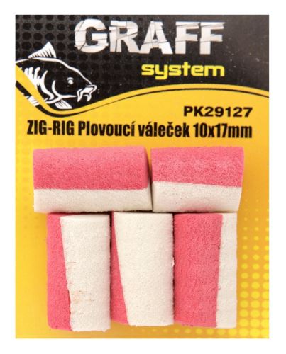 Graff Zig-Rig Plovoucí váleček 10x17mm Bílá/Červená 5ks