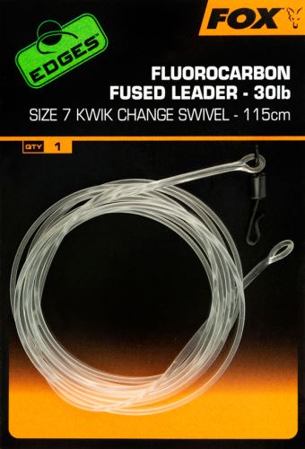 FOX Návazec Fluorocarbon Fused Leader Kwik Change Swivel 30lb Velikost 7 115cm