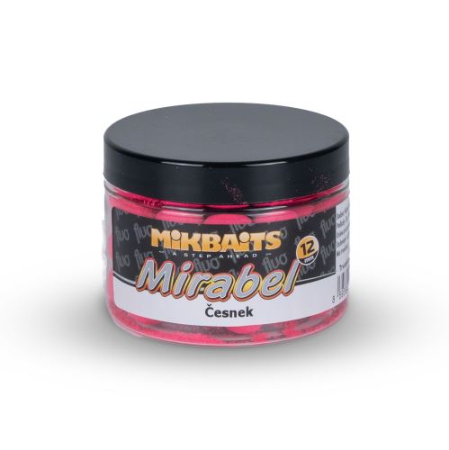 Mikbaits Fluo boilies Mirabel Česnek 150ml 12mm