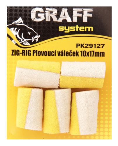 Graff Zig-Rig Plovoucí váleček 10x17mm Bílá/Žlutá 5ks