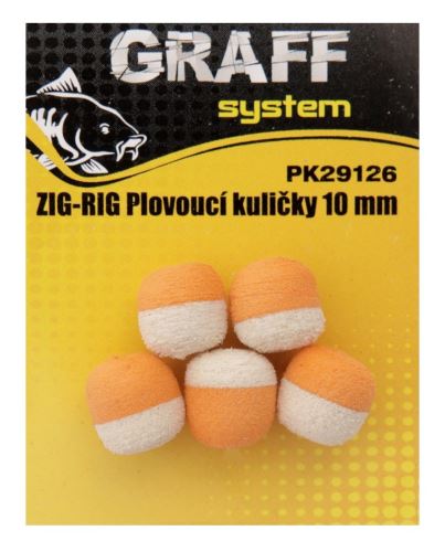 Graff Zig-Rig Plovoucí kuličky 10mm Bílá/Oranžová