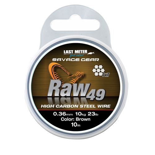 Savage Gear Lanko Raw49 0,36mm 11kg 24lb 10m Uncoated Brown