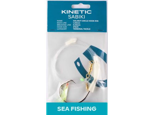 Kinetic Návazec Sabiki Halibut Circle Hook Velikost 10/0 Glow