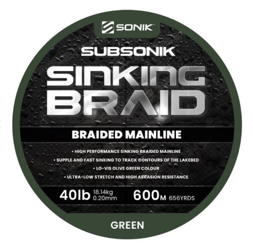 Sonik Šňůra Subsonik Sinking Braid 600m 0,20mm 40lb