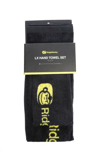 RidgeMonkey Ručník LX Hand Towel Set Black 2ks