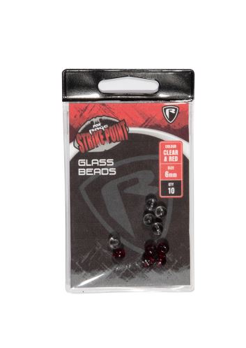 FOX Rage Kulička Strike Point Glass Beads Clear/Red 6mm 10ks