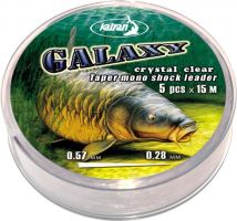 Katran Vlasec ujímaný Taper Mono Shock Leader Galaxy 5x15m 0,28-0,57mm