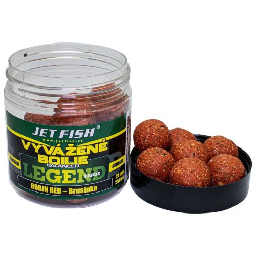 Jet Fish Vyvážené boilie Legend Robin Red + Brusinka 250ml 20mm