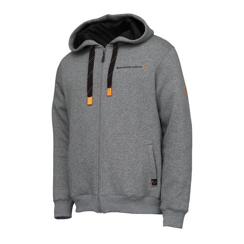 Savage Gear Mikina Classic Zip Hoodie Grey Melange