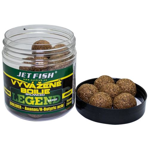 Jet Fish Vyvážené boilie Legend Bioliver + Ananas/N-Butyric 250ml 20mm