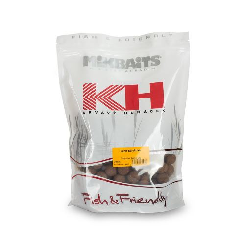 Mikbaits Boilies Krvavý Huňáček Krab Sardinka 1kg 20mm