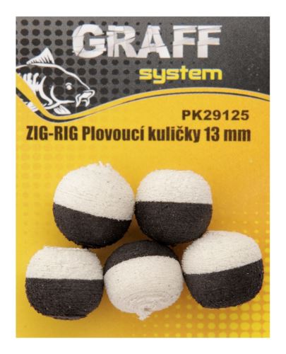 Graff Zig-Rig Plovoucí kuličky 13mm Černá/Bílá