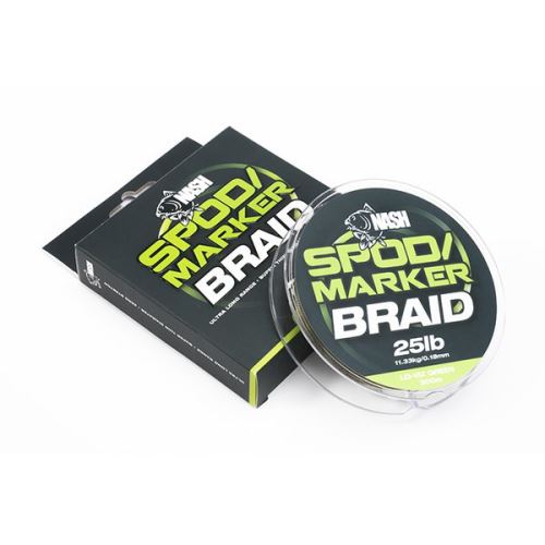 Nash Šňůra Spod and Marker Braid Lo-Viz Green 300m 0,18mm 25lb 11,3kg