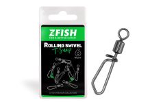 Zfish Obratlík Rolling swivel with T Snap Velikost 14 14kg 10ks