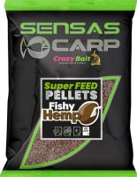 Sensas Pelety Super Feed Fishy Hemp 650g 4mm