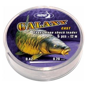 Katran Vlasec ujímaný Taper Mono Shock Leader Galaxy Cast 5x12m