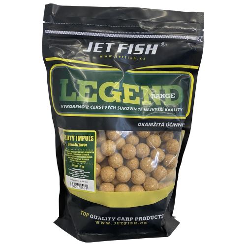 Jet Fish Boilie Legend Žlutý impuls + Ořech/Javor 250g 24mm