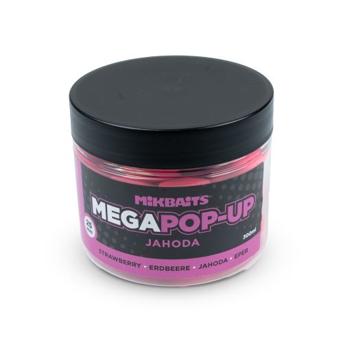 Mikbaits Pop-Up Mega fluo Jahoda 300ml 25mm